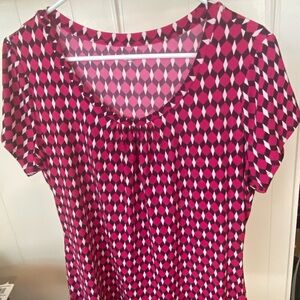 Geometric Pink Patterned Women's Top